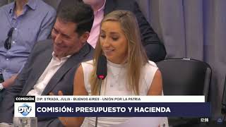 Julia Strada en la Comisión de Presupuesto y Hacienda