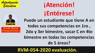 Entérese si un estudiante que tiene A en los tres bimestres, puede sacar C en el cuarto bimestre.