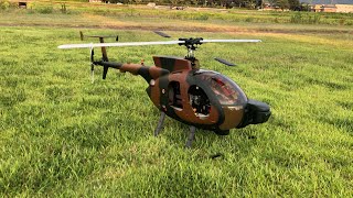 Helicóptero Rc teste de voo