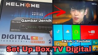 DIBAWAH 300RB, SET UP BOX TV DIGITAL MUDAH, WELHOME SETUPBOX MURAH TUTORIAL STB