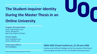 The Student-Inquirer Identity During the Master Thesis in an Online University