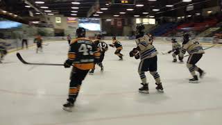 Powell River Kings' forward Jacob Slipec hits the post in the second period   January 26