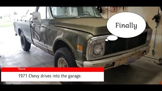 71 Chevy drives into the garage | short PT.2