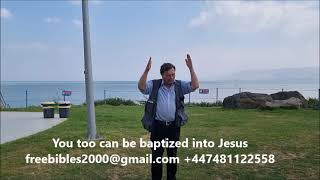 Baptisms of foreign students into Jesus Christ in the sea of Galilee, Israel