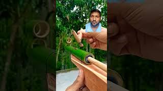 Bamboo made gun 😲🔥 #bamboo #toys #bambooshoot #bamboogun #bamboohut #diy #bamboocrafts #slingshots