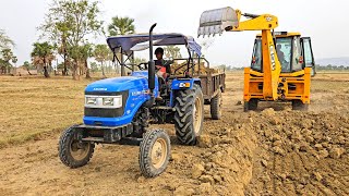 Sonalika Di 42 Rx and Mahindra Yuvo 475 Di Tractor Loading Mud By Jcb | Jcb 3dx Tractors Video