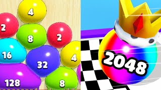 Ball Merge 2048 vs Blob Merge 3D - Satisfying All Levels Android Games...