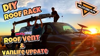 Finishing The DIY Roof Rack On My Tiny Home With AUX Beam Light Bars Plus A Roof Vent And More !!