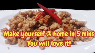 Quick Easy Original Recipes: How to make Asian style spicy minced chicken dish in 5 mins | T Family