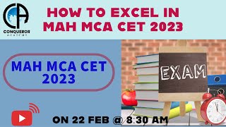 HOW TO EXCEL IN MAH MCA CET 2023 I MAH MCA CET 2023