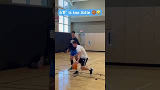 6’8” D1 hooper is too little 🏀🤣 #basketball #shorts #D1 #funny