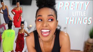 PRETTYLITTLETHING DRESS TRY-ON HAUL FOR TALL SKINNY GIRLS 💃🏽