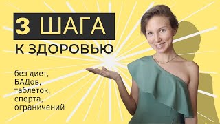 3 шага к здоровью через персонально подобранное питание без диет, БАДов, таблеток и спорта