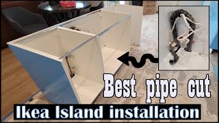 How to install Ikea base cabinets and how to make pipes inside the cabinet.