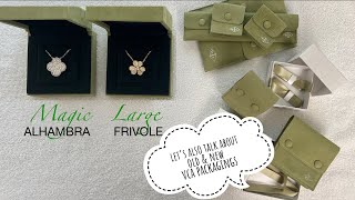 VCA Magic Alhambra vs Large Frivole Pendant Necklace l let's look at old & new packagings