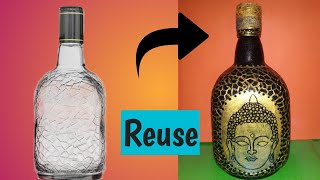 How to Make Bottle Paint | Old Monk Bottle Art      #diy#handmade#jayashreecraftydiy