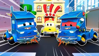 Tow truck CONFUSES hurt SUPER TRUCK with EVIL TWIN|Emergency vehicles for Kids|Car Repair