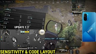 NEW UPDATE 2.3 🔥SENSITIVITY & CODE LAYOUT POCO F3 | PUBG MOBILE