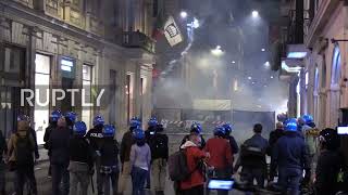 Rome streets anti COVID protesters police#italy#protesters