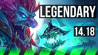 TRUNDLE vs HECARIM (JGL) | 34k DMG, Legendary, 13/3/11 | NA Master | 14.18