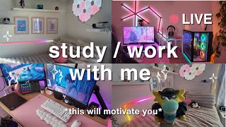 🌱 LIVE REAL TIME study with me! 1 HOUR POMODORO TECHNIQUE | soft lofi with timer