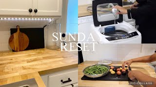 sunday reset routine: cleaning, grocery haul, prep + laundry | army wife & mother of three!