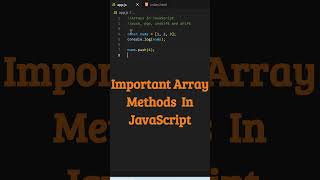 JavaScript | Important Array Methods In JavaScript #shorts