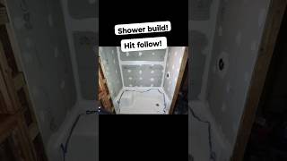 shower build process. shower pan install. go board install.