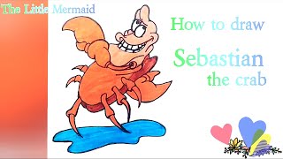 @EZDRAW | How to draw Sebastian the crab from The Little Mermaid | Drawing for beginners |