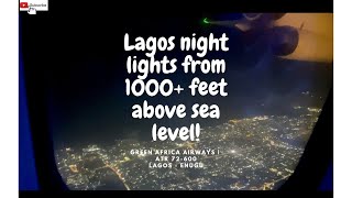 Beautiful Lagos Night Lights from 1,000+ feet | Green Africa Airways | ATR 72-600 | Lagos to Enugu