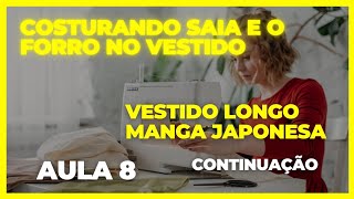 AULA 8 / costurando a saia e forro no vestido com elástico na cintura.