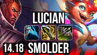 LUCIAN vs SMOLDER (TOP) | 14/1/9, 48k DMG, Godlike | NA Master | 14.18