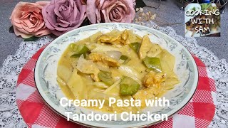 Creamy Pasta with Tandoori Chicken delicious recipe! Easy to make!