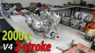 2000cc V-four Two stroke engine