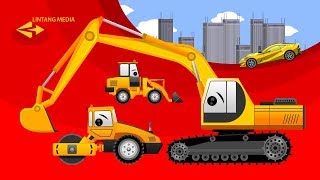 Excavator Membangun Jalan Untuk Mobil