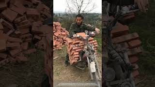 Special Way Of Using Motorcycles To Transport Red Bricks In Hilly Areas !