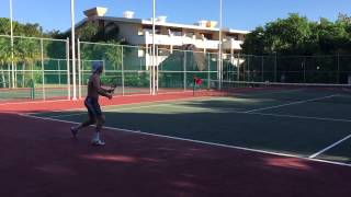 Practicing with Babolat Pure Control (with slow-mo)