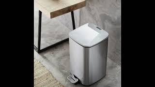 Huihui Sustainable 6L/12L Thickness Stainless Steel  Pedal Trash Can Recycling Trash Bin