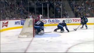 Ondrej Pavelec Unbelievable Stick Save vs Carolina Hurricanes 4/18/13