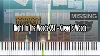 Night In The Woods OST - Gregg's Woods - Piano Tutorial - Synthesia