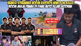 REAKSI STREAMER BOOM ESPORTS MENGGILA WWCD 16 KILLS DI FINAL - EWCxPMWC DAY 2