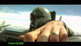 Aussie race car drivers go for a ride in two F-18s