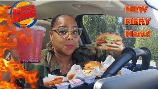 TRYING EVERY ITEM FROM THE NEW BURGER KING FIERY MENU! (IT WAS LITERALLY FIRE!)