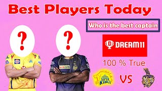 IPL 2020 - CSK vs KKR | Todays Best Players | Dream 11 Team Prediction