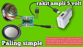 cara merakit amplifier mini 5 volt pam8403, simple enga ribet dan mudah di pahami untuk pemula