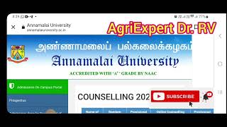 Annamalai University B.Sc Agri 2023 vacancy update|Community wise vacancy merit list|B.Sc Horti