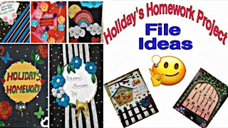 Holidays Homework Project File Ideas || Cover Page Designs || Kidos Edu Point