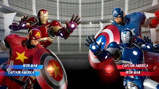 Iron Man & Captain America (Red) vs. Captain America & Iron Man (Blue) - Marvel vs Capcom Infinite