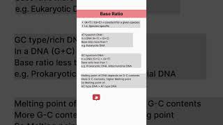 Base ratio #molecularbiology #dna #rna #neet #education #biology