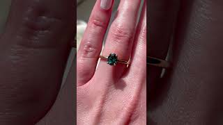 Teal Sapphire Ring | Rosados Box 1.32ct Dakota Teal Sapphire Oval Solitaire Engagement Ring